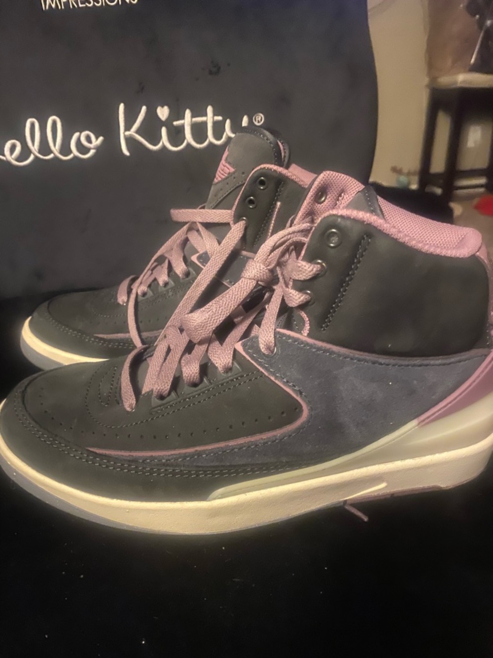 Jordan Men's Dark Gray and Mauve Athletic Shoes